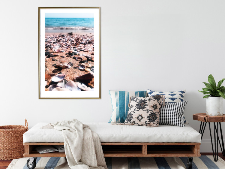 Wall Poster Summer Beach - Photo of Seashells on the Shore of the Blue Sea 146226 additionalImage 17