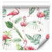 Wallpaper Exotic Birds - Dignified Pink Flamingos and Tropical Leaves 150026 additionalThumb 6