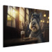 Canvas Print AI Dog Miniature Schnauzer - Portrait of a Animal in a Pub With a Beer - Horizontal 150126 additionalThumb 2