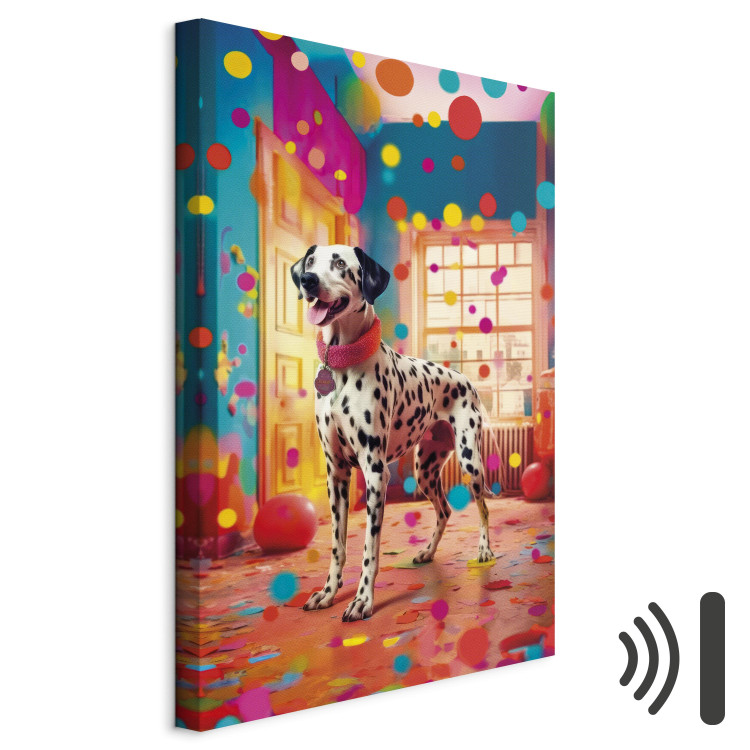 Canvas Art Print AI Dalmatian Dog - Spotted Animal in Color Room - Vertical 150226 additionalImage 8