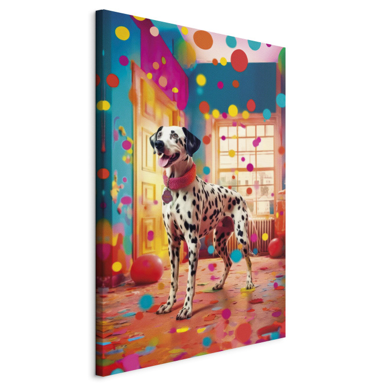 Canvas Art Print AI Dalmatian Dog - Spotted Animal in Color Room - Vertical 150226 additionalImage 2