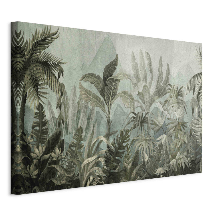 Large canvas print Mountain jungle - dark green composition with leaves and trees [Large Format] 151226 additionalImage 3