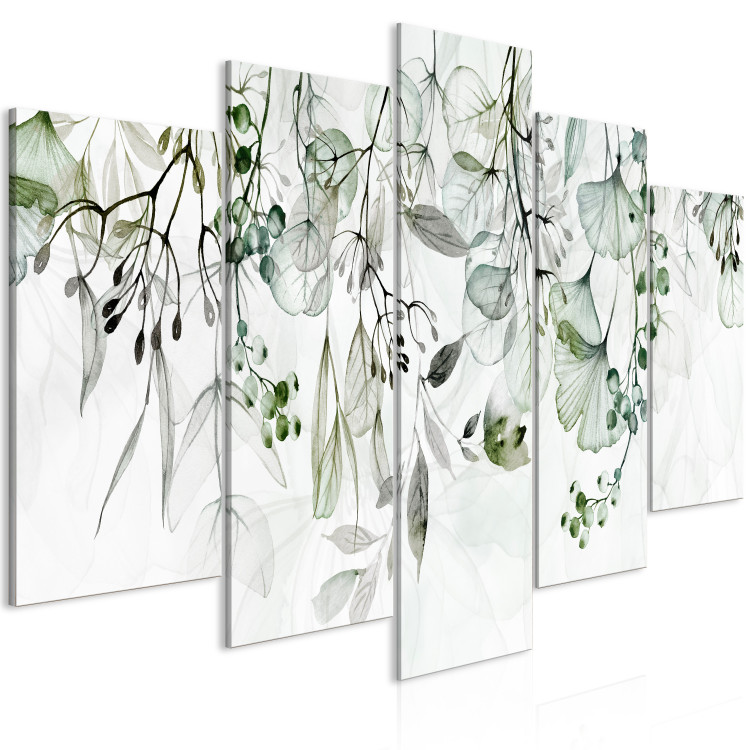 Canvas Subtle Twigs - Leaves in Delicate Shades on a White Background 151426 additionalImage 2