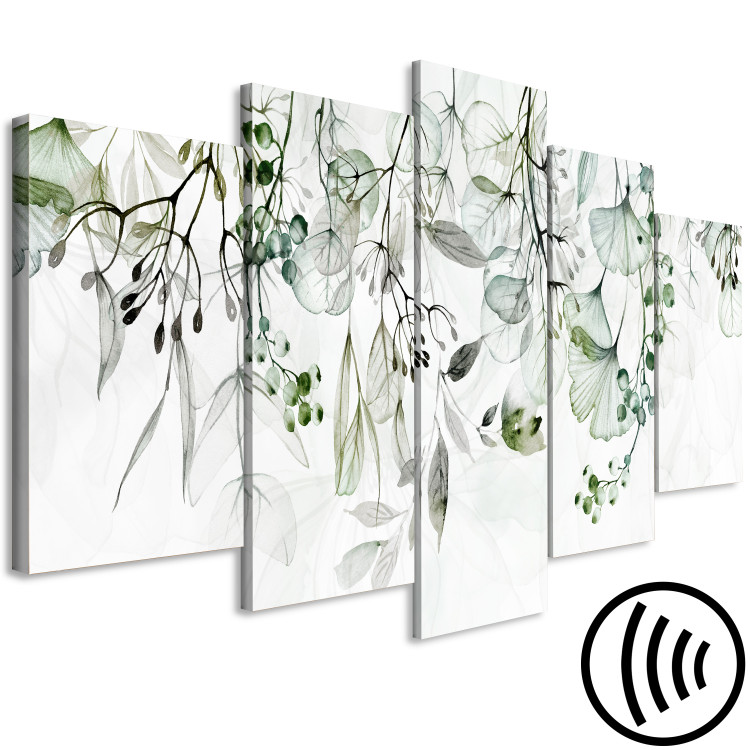 Canvas Subtle Twigs - Leaves in Delicate Shades on a White Background 151426 additionalImage 6
