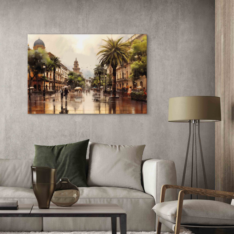 Canvas Art Print Palermo, Sicily - Rainy City Streets with Palms 151926 additionalImage 11