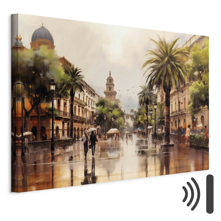 Canvas Art Print Palermo, Sicily - Rainy City Streets with Palms 151926 additionalImage 8