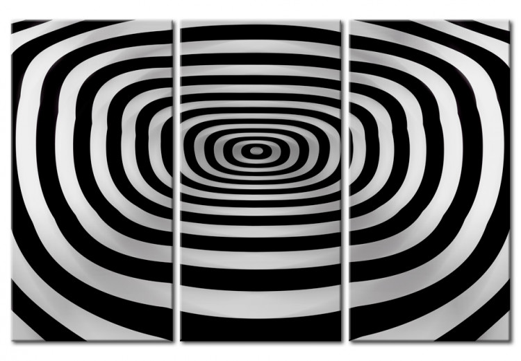 Canvas Circles in depth - black and white graphics with the 3d effect 56126