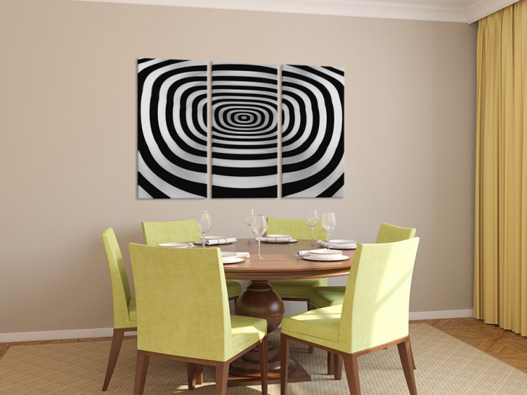 Canvas Circles in depth - black and white graphics with the 3d effect 56126 additionalImage 3