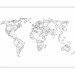 Photo Wallpaper World Map - Black and White Composition with Sketched Continents 60026 additionalThumb 1