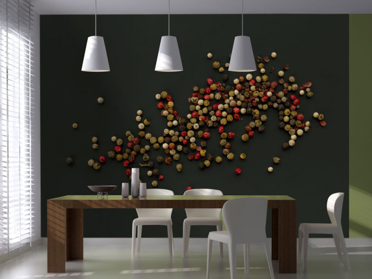 Wall Mural Composition with Colourful Pepper - Delicate Spice Motif for the Dining Room 60226