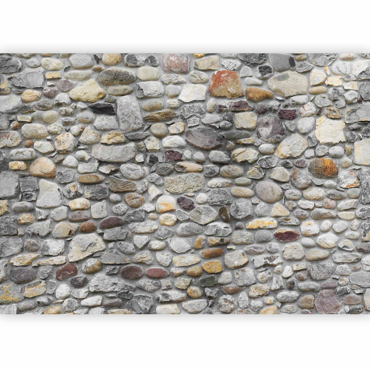 Photo Wallpaper Stone road - background in grey with irregularly textured stones 93026 additionalImage 1
