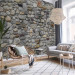 Photo Wallpaper Stone road - background in grey with irregularly textured stones 93026