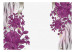 Wall Mural Purple flowers - floral motif on a light background with wave patterns 97326 additionalThumb 1