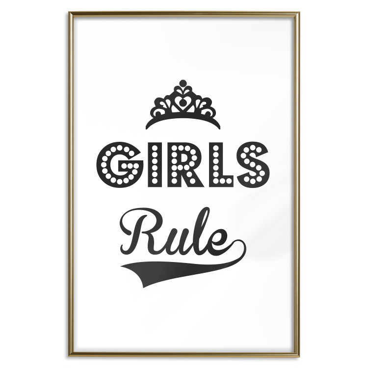 Wall Poster Girls Rule - black and white composition with decorative English texts 114736 additionalImage 16