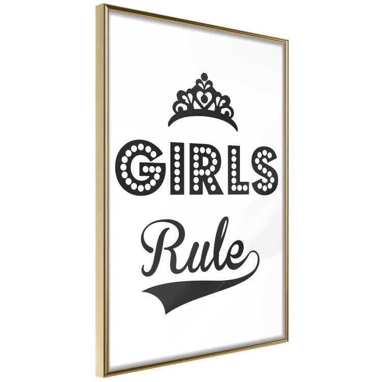 Wall Poster Girls Rule - black and white composition with decorative English texts 114736 additionalImage 3