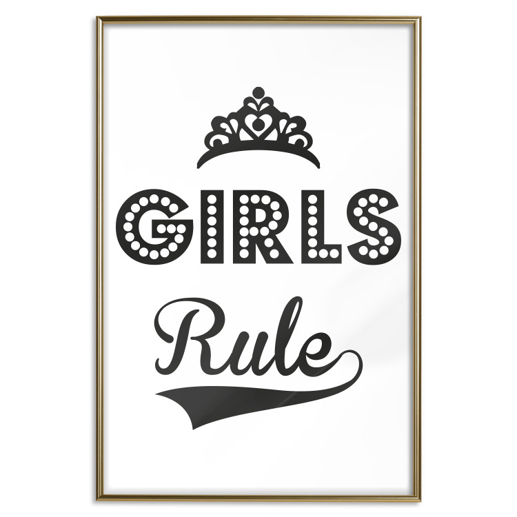 Wall Poster Girls Rule - black and white composition with decorative English texts 114736 additionalImage 20