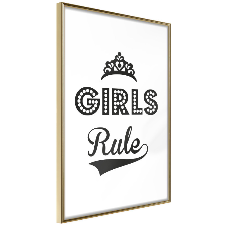 Wall Poster Girls Rule - black and white composition with decorative English texts 114736 additionalImage 11