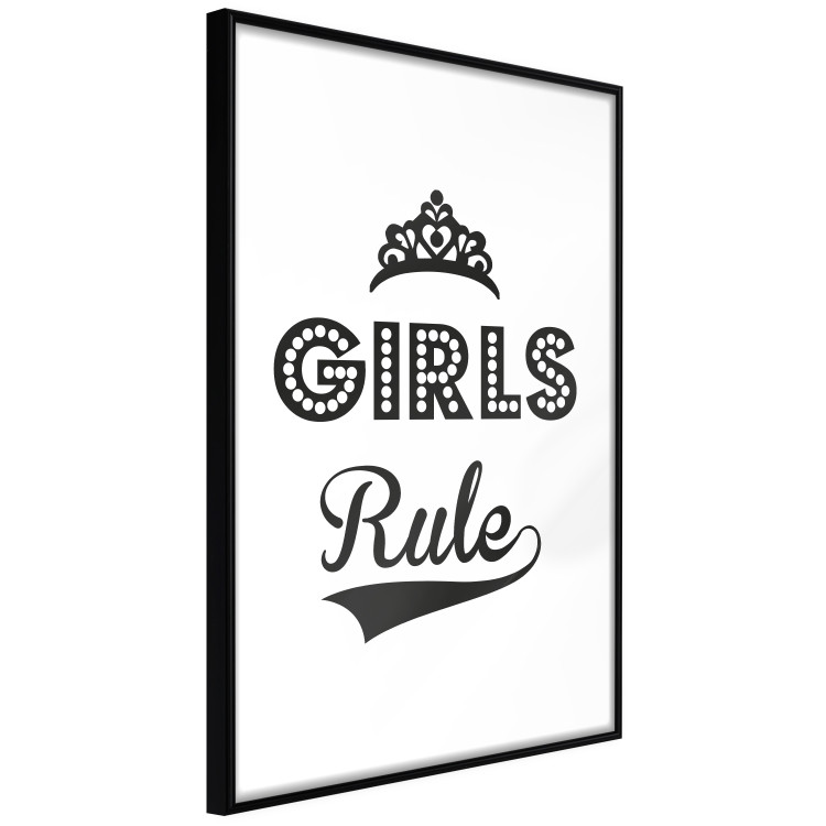 Wall Poster Girls Rule - black and white composition with decorative English texts 114736 additionalImage 12