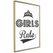 Wall Poster Girls Rule - black and white composition with decorative English texts 114736 additionalThumb 3