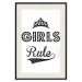 Wall Poster Girls Rule - black and white composition with decorative English texts 114736 additionalThumb 18