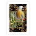 Poster Golden Parrot - butterfly and parrot on a branch against a background of tropical leaves 116436 additionalThumb 14