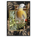 Poster Golden Parrot - butterfly and parrot on a branch against a background of tropical leaves 116436 additionalThumb 15
