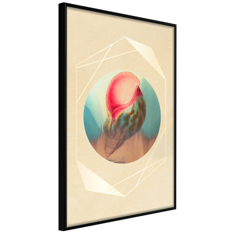 Wall Poster Colorful Shell - colorful snail shell on a geometric beige background 116636 additionalImage 10