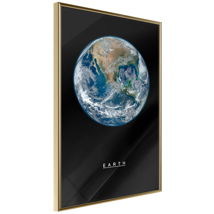 Wall Poster Earth - text and blue-green planet against a black space backdrop 116736 additionalImage 12