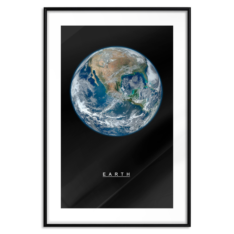 Wall Poster Earth - text and blue-green planet against a black space backdrop 116736 additionalImage 15