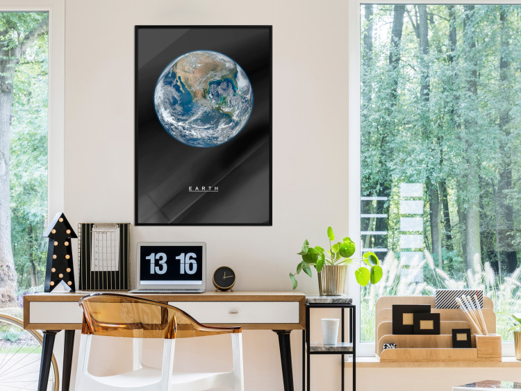Wall Poster Earth - text and blue-green planet against a black space backdrop 116736 additionalImage 3