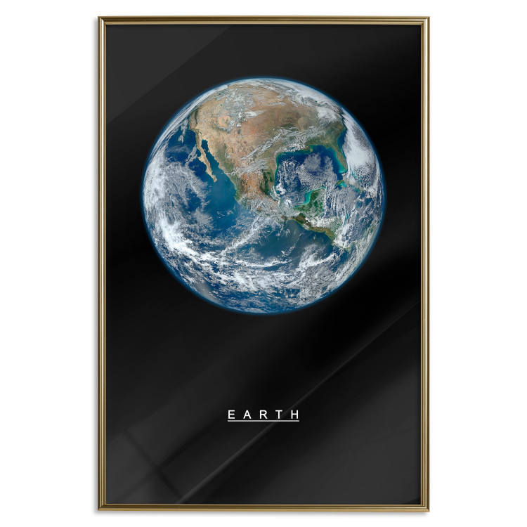 Wall Poster Earth - text and blue-green planet against a black space backdrop 116736 additionalImage 16