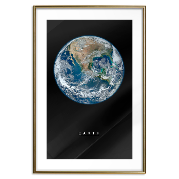 Wall Poster Earth - text and blue-green planet against a black space backdrop 116736 additionalImage 14