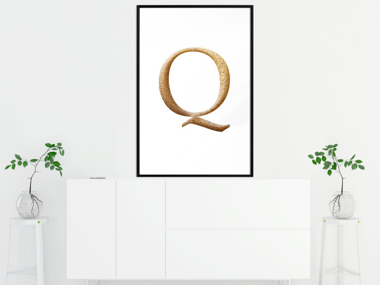 Wall Poster Golden Q - composition with one of the alphabet letters in an elegant rendition 118336 additionalImage 3