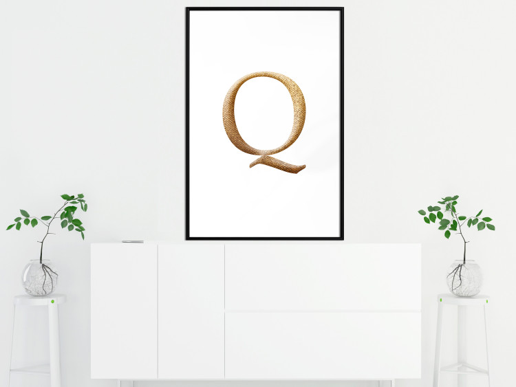 Wall Poster Golden Q - composition with one of the alphabet letters in an elegant rendition 118336 additionalImage 4