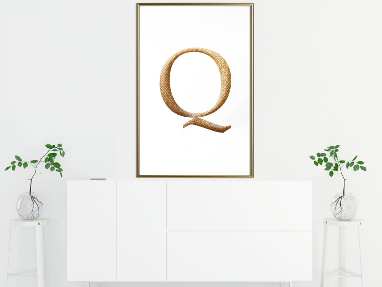 Wall Poster Golden Q - composition with one of the alphabet letters in an elegant rendition 118336 additionalImage 5