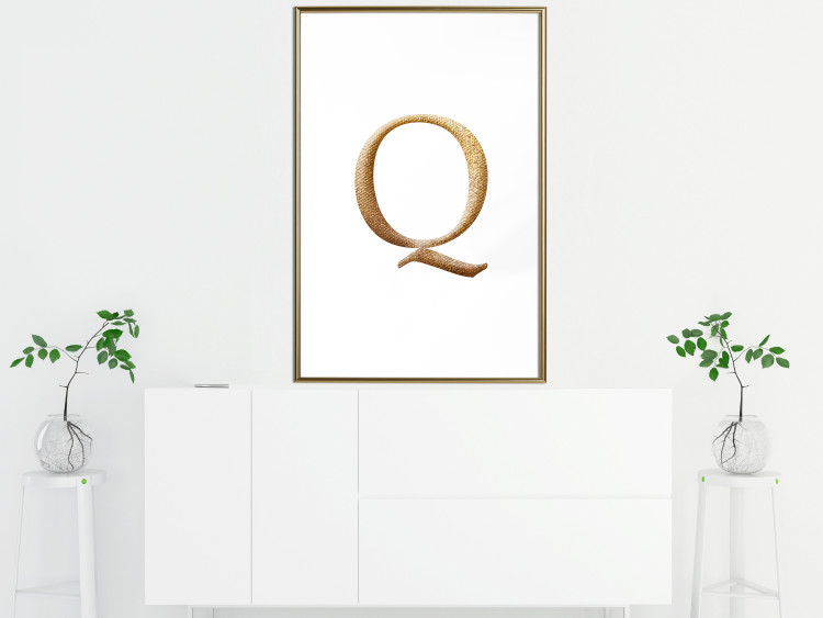 Wall Poster Golden Q - composition with one of the alphabet letters in an elegant rendition 118336 additionalImage 13