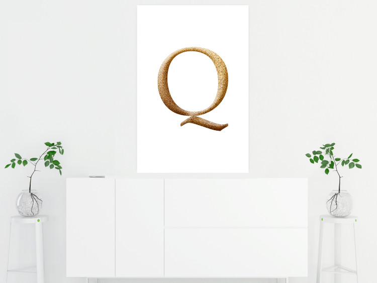 Wall Poster Golden Q - composition with one of the alphabet letters in an elegant rendition 118336 additionalImage 17