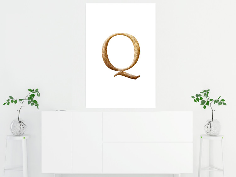 Wall Poster Golden Q - composition with one of the alphabet letters in an elegant rendition 118336 additionalImage 2