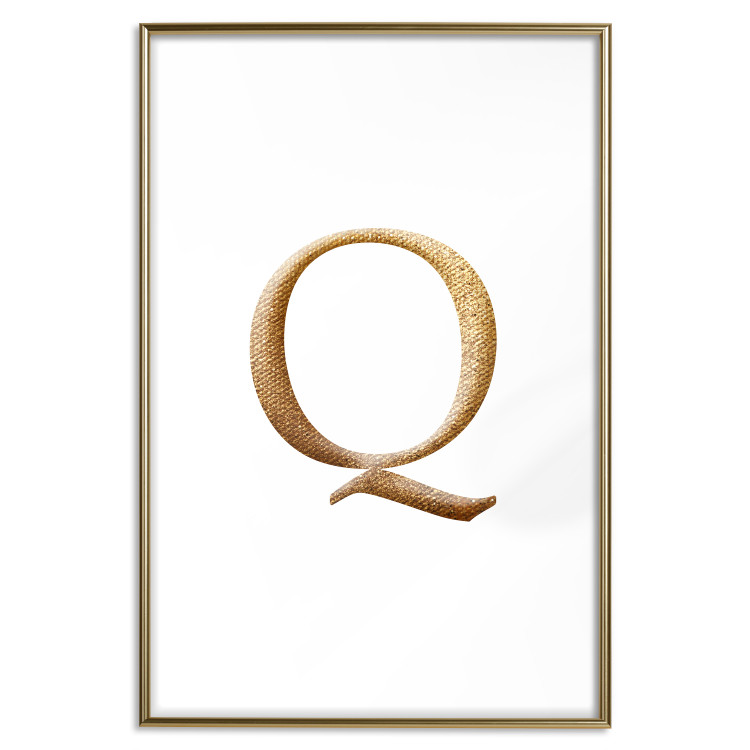 Wall Poster Golden Q - composition with one of the alphabet letters in an elegant rendition 118336 additionalImage 14