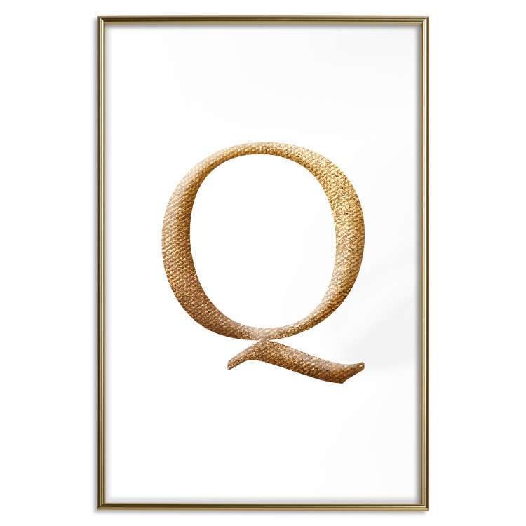 Wall Poster Golden Q - composition with one of the alphabet letters in an elegant rendition 118336 additionalImage 16