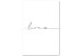 Canvas Art Print Love from the Line (1-part) - Black and White English Text with Heart 122836