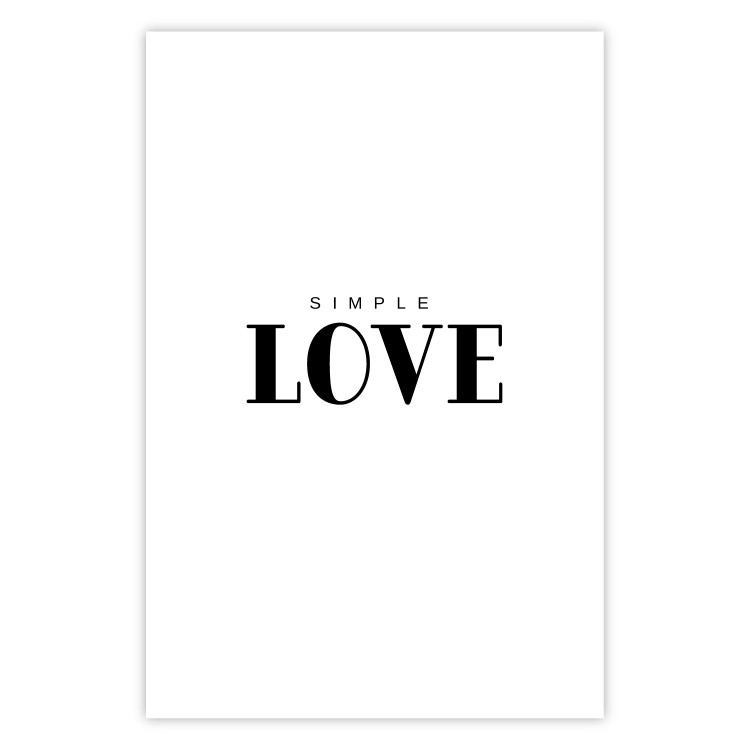 Wall Poster Simple Love - artistic English text on a white background 122936