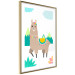 Poster Unusual Llama - colorful funny animal against green mountains and clouds backdrop 123736 additionalThumb 7
