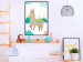 Poster Unusual Llama - colorful funny animal against green mountains and clouds backdrop 123736 additionalThumb 6