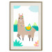 Poster Unusual Llama - colorful funny animal against green mountains and clouds backdrop 123736 additionalThumb 19