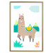 Poster Unusual Llama - colorful funny animal against green mountains and clouds backdrop 123736 additionalThumb 15