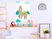 Poster Unusual Llama - colorful funny animal against green mountains and clouds backdrop 123736 additionalThumb 27