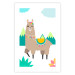 Poster Unusual Llama - colorful funny animal against green mountains and clouds backdrop 123736 additionalThumb 24