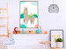 Poster Unusual Llama - colorful funny animal against green mountains and clouds backdrop 123736 additionalThumb 5