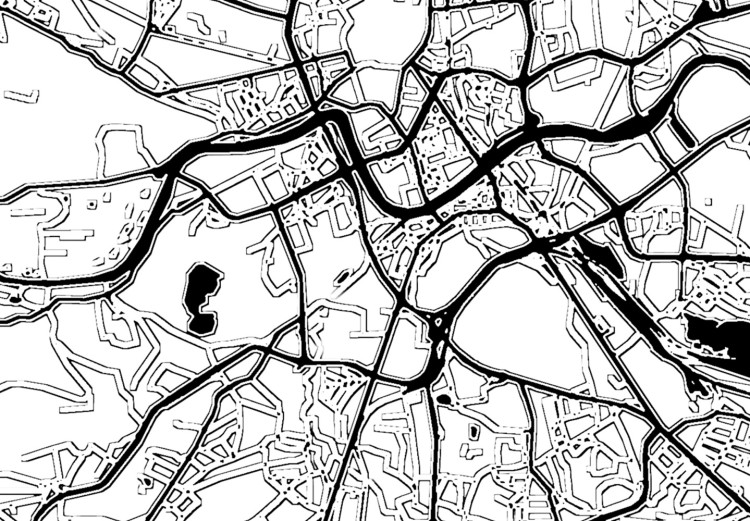 Wall Poster City Map: Kraków - black and white map of Kraków with city name 123836 additionalImage 9